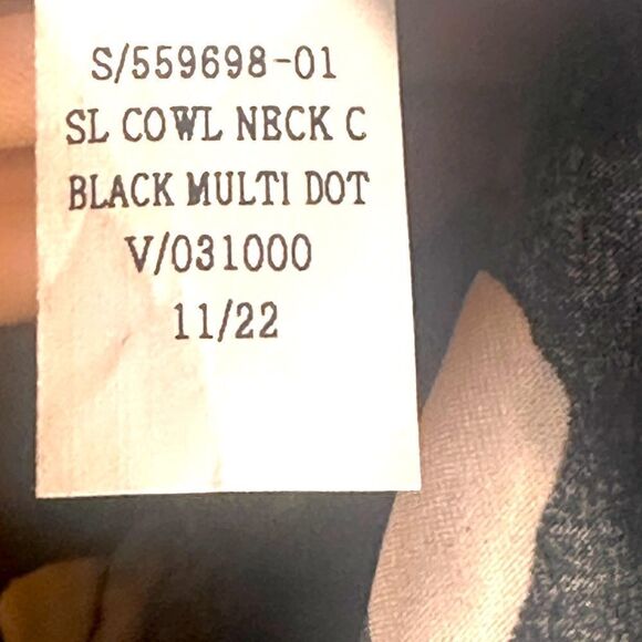 Old Navy Cowl-Neck Satin Black Multi Dot Cami Size Small NWT 🏳️ - Picture 5 of 7